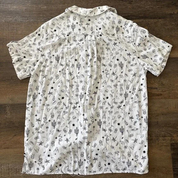 Edgar + Ash Men's‎ Button Down Medium Abstract Vintage 90's Rayon - Picture 4 of 4